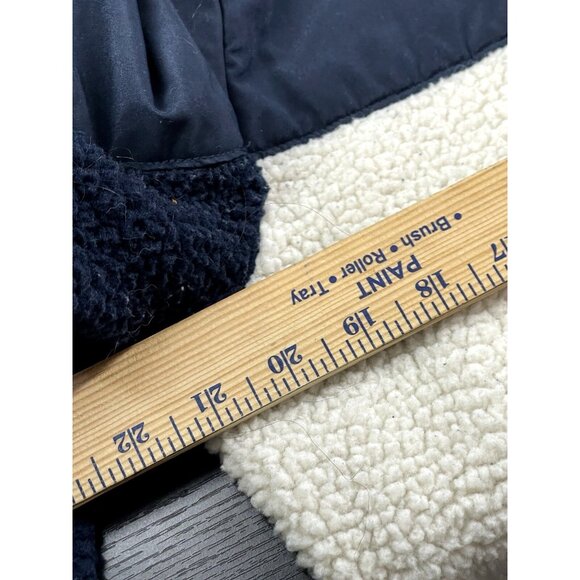 Old Navy Mens M Fleece Jacket Navy & Cream Colorblock Hooded - Picture 5 of 6